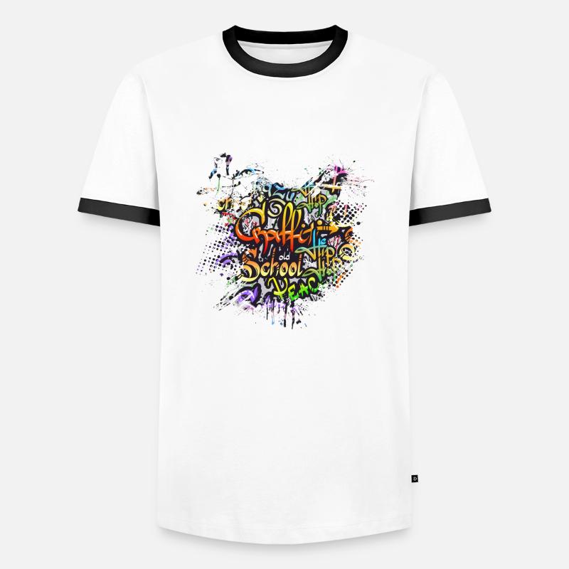 Graffitti - Men's Ringer Shirt - white/black