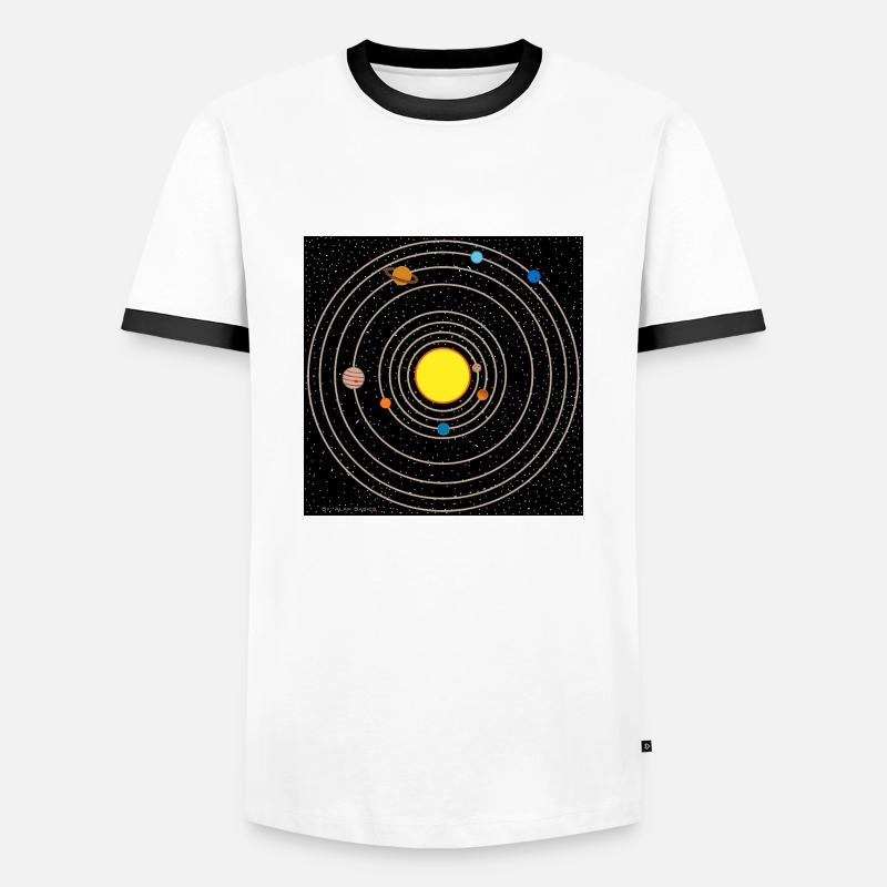 Solar system - Men's Ringer Shirt - white/black