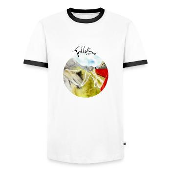Trollstigen Norway - Men's Ringer Shirt - white/black - Front - AI Model Female 172 light (172cm) & AI Model Male 178 dark (178cm)