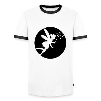 Fairy - Men's Ringer Shirt - white/black - Front - AI Model Female 172 light (172cm) & AI Model Male 178 dark (178cm)