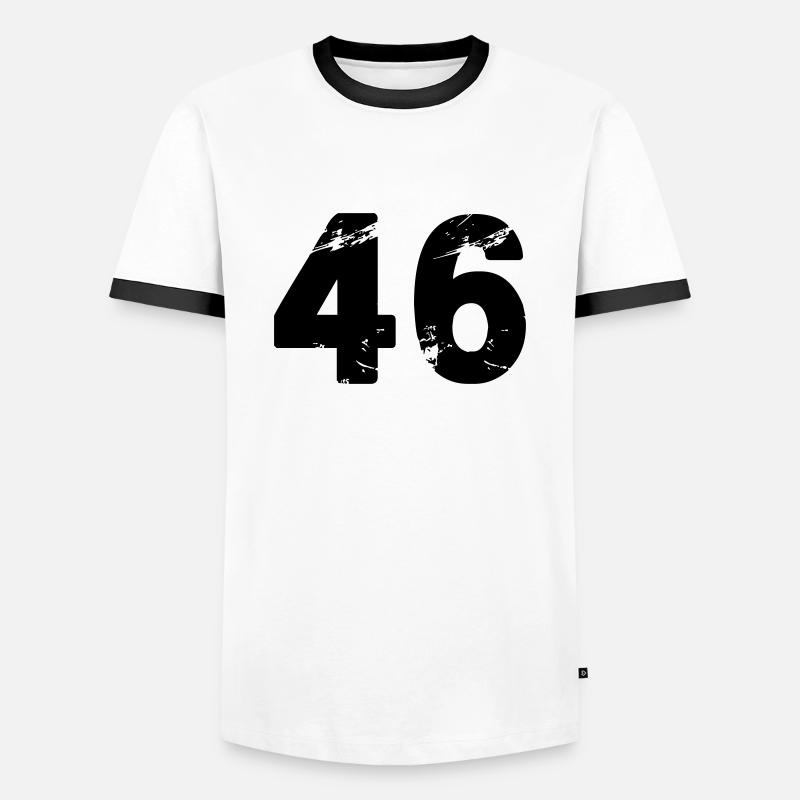 46 - Men's Ringer Shirt - white/black