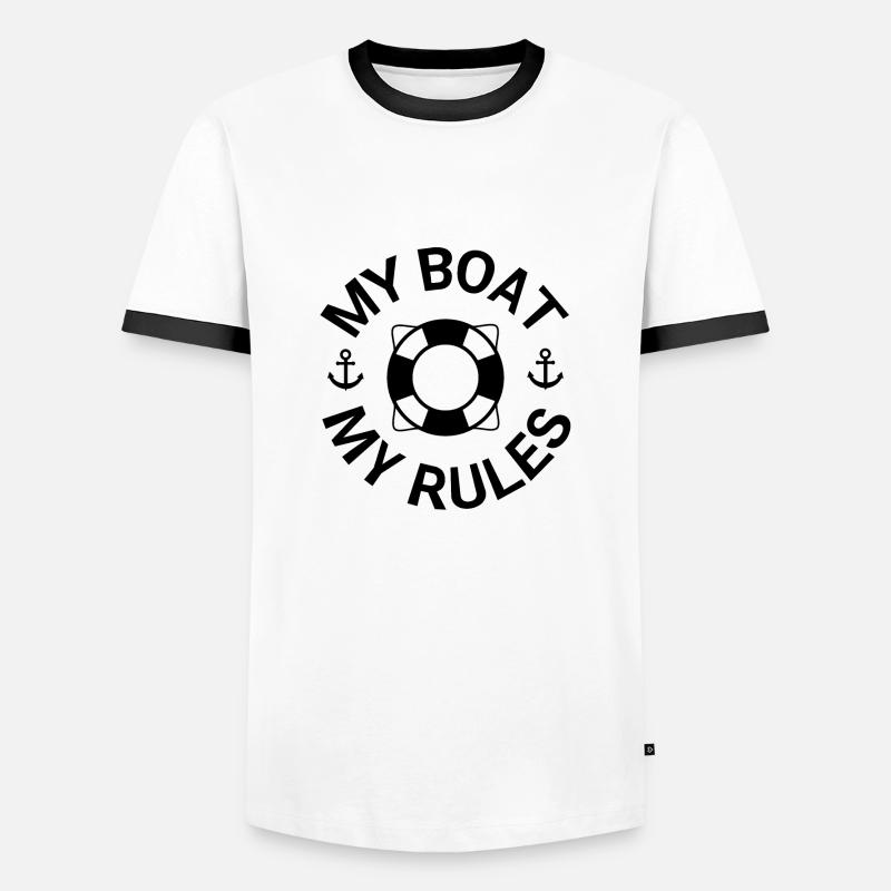 Boot - Männer Kontrast-T-Shirt - Weiß/Schwarz