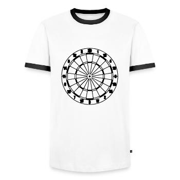 Fléchettes Fléchettes Fléchettes Fléchettes Joueur de fléchettes Sport 7 - T-shirt contrasté Homme - blanc/noir - Devant - AI Model Female 172 light (172cm) & AI Model Male 178 dark (178cm)