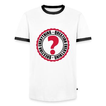 Tout remettre en question Tampon - T-shirt contrasté Homme - blanc/noir - Devant - AI Model Female 172 light (172cm) & AI Model Male 178 dark (178cm)