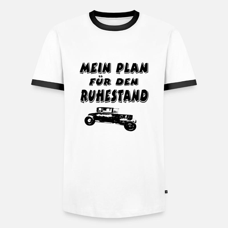 Auto - Männer Kontrast-T-Shirt - Weiß/Schwarz