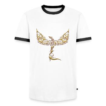 Adler-Adler-Adler-Adler-Vogel-Vogel - Männer Kontrast-T-Shirt - Weiß/Schwarz - Vorne - AI Model Female 172 light (172cm) & AI Model Male 178 dark (178cm)