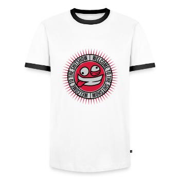 Gesicht Welcome Shitshow - Männer Kontrast-T-Shirt - Weiß/Schwarz - Vorne - AI Model Female 172 light (172cm) & AI Model Male 178 dark (178cm)