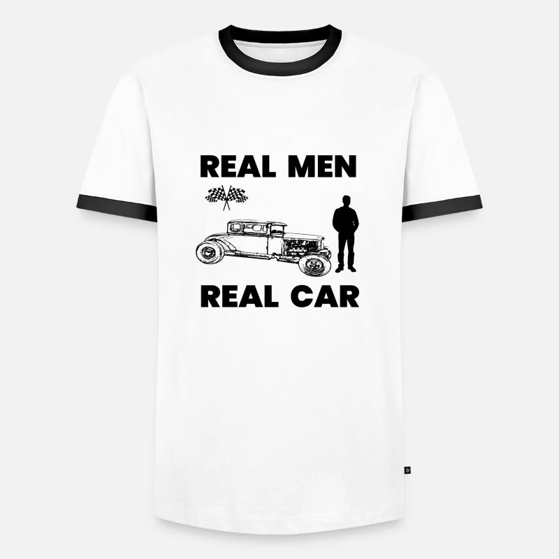 Auto - Männer Kontrast-T-Shirt - Weiß/Schwarz