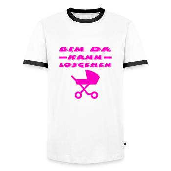Baby - Männer Kontrast-T-Shirt - Weiß/Schwarz - Vorne - AI Model Female 172 light (172cm) & AI Model Male 178 dark (178cm)