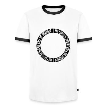 People Call Me Grandpa - Men's Ringer Shirt - white/black - Front - AI Model Female 172 light (172cm) & AI Model Male 178 dark (178cm)