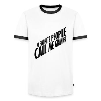 People Call Me Grandpa - Men's Ringer Shirt - white/black - Front - AI Model Female 172 light (172cm) & AI Model Male 178 dark (178cm)