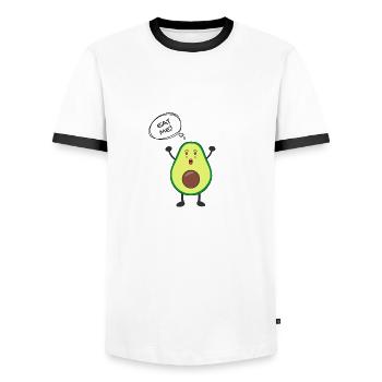 Avocado schreit esse mich! Super süß für Kinder - Männer Kontrast-T-Shirt - Weiß/Schwarz - Vorne - AI Model Female 172 light (172cm) & AI Model Male 178 dark (178cm)