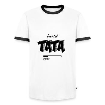 Future tata - T-shirt contrasté Homme - blanc/noir - Devant - AI Model Female 172 light (172cm) & AI Model Male 178 dark (178cm)