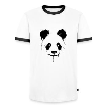 Panda | Panda Bear | Asia | Animals - Men's Ringer Shirt - white/black - Front - AI Model Female 172 light (172cm) & AI Model Male 178 dark (178cm)