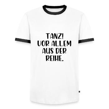 Tanz vor allem aus der Reihe - Männer Kontrast-T-Shirt - Weiß/Schwarz - Vorne - AI Model Female 172 light (172cm) & AI Model Male 178 dark (178cm)