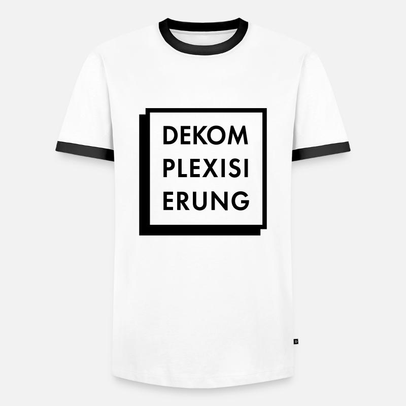 Dekomplexisierung - Männer Kontrast-T-Shirt - Weiß/Schwarz