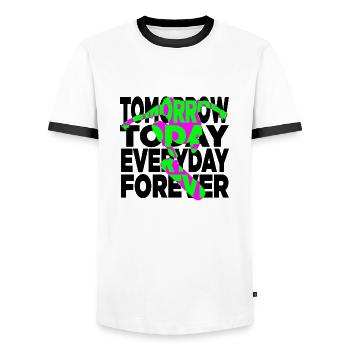 Skateboarding forever - Männer Kontrast-T-Shirt - Weiß/Schwarz - Vorne - AI Model Female 172 light (172cm) & AI Model Male 178 dark (178cm)