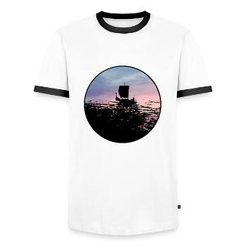 Bateau dragon - T-shirt contrasté Homme - blanc/noir - Devant - AI Model Female 172 light (172cm) & AI Model Male 178 dark (178cm)