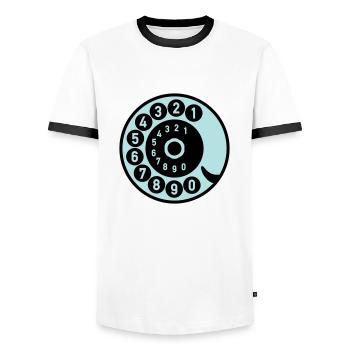 Dial Vintage Phone Call Retro Technologie - T-shirt contrasté Homme - blanc/noir - Devant - AI Model Female 172 light (172cm) & AI Model Male 178 dark (178cm)
