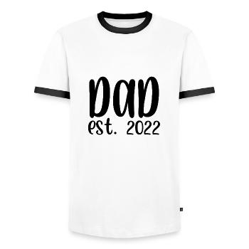 Dad est 2022 - Männer Kontrast-T-Shirt - Weiß/Schwarz - Vorne - AI Model Female 172 light (172cm) & AI Model Male 178 dark (178cm)