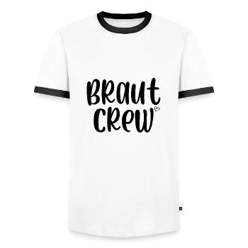 Braut Crew - Männer Kontrast-T-Shirt - Weiß/Schwarz - Vorne - AI Model Female 172 light (172cm) & AI Model Male 178 dark (178cm)
