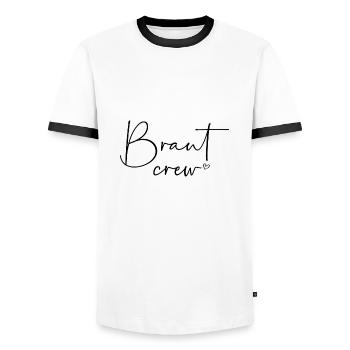 Braut Crew - Männer Kontrast-T-Shirt - Weiß/Schwarz - Vorne - AI Model Female 172 light (172cm) & AI Model Male 178 dark (178cm)