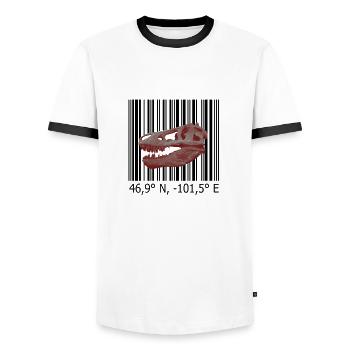 Rex Hell Creek - Männer Kontrast-T-Shirt - Weiß/Schwarz - Vorne - AI Model Female 172 light (172cm) & AI Model Male 178 dark (178cm)