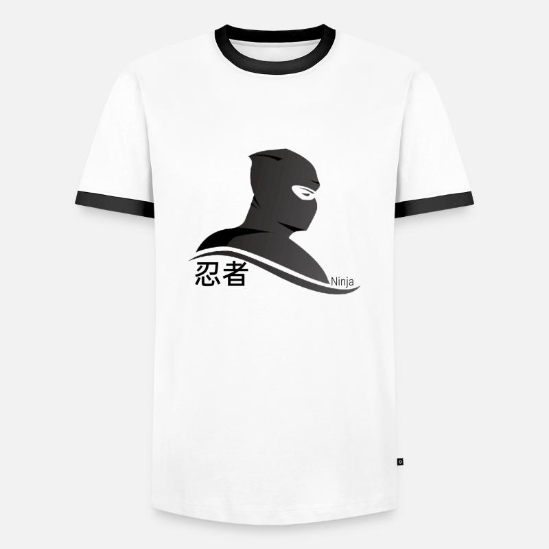 Ninja - Men's Ringer Shirt - white/black