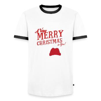 Merry christmas - Männer Kontrast-T-Shirt - Weiß/Schwarz - Vorne - AI Model Female 172 light (172cm) & AI Model Male 178 dark (178cm)