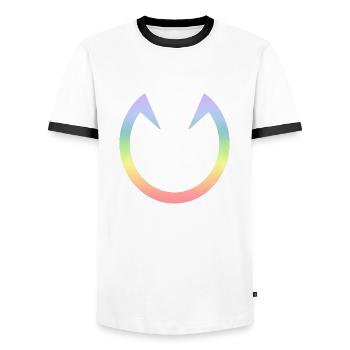 Horse - Men's Ringer Shirt - white/black - Front - AI Model Female 172 light (172cm) & AI Model Male 178 dark (178cm)