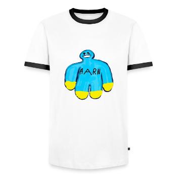 Till´s Monster - Männer Kontrast-T-Shirt - Weiß/Schwarz - Vorne - AI Model Female 172 light (172cm) & AI Model Male 178 dark (178cm)