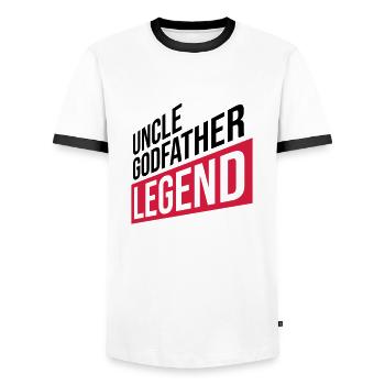Uncle Godfather Legend Zitat - Männer Kontrast-T-Shirt - Weiß/Schwarz - Vorne - AI Model Female 172 light (172cm) & AI Model Male 178 dark (178cm)