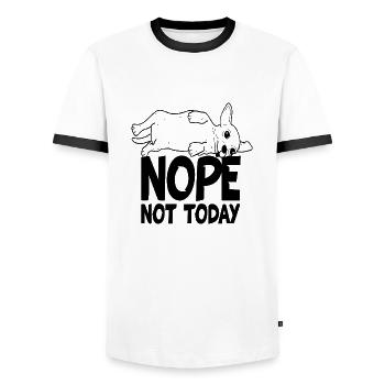 Nope not today - Men's Ringer Shirt - white/black - Front - AI Model Female 172 light (172cm) & AI Model Male 178 dark (178cm)