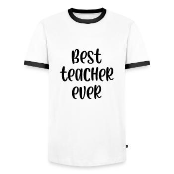 Meilleur professeur de tous les temps - T-shirt contrasté Homme - blanc/noir - Devant - AI Model Female 172 light (172cm) & AI Model Male 178 dark (178cm)