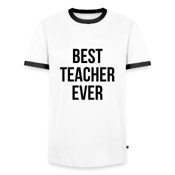 Meilleur professeur de tous les temps - T-shirt contrasté Homme - blanc/noir - Devant - AI Model Female 172 light (172cm) & AI Model Male 178 dark (178cm)