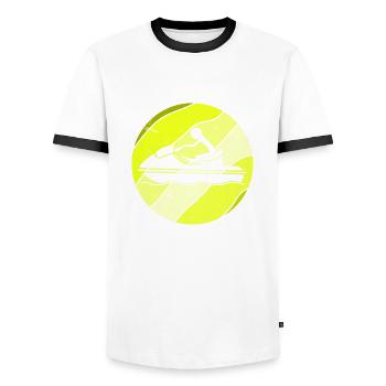 Jetski Retro - Men's Ringer Shirt - white/black - Front - AI Model Female 172 light (172cm) & AI Model Male 178 dark (178cm)