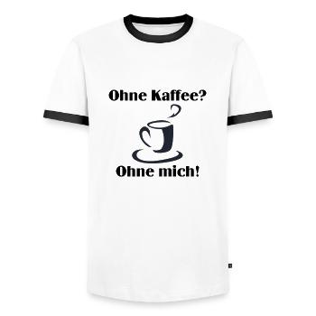 Ohne Kaffee ohne mich - Männer Kontrast-T-Shirt - Weiß/Schwarz - Vorne - AI Model Female 172 light (172cm) & AI Model Male 178 dark (178cm)