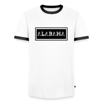Alabama - T-shirt contrasté Homme - blanc/noir - Devant - AI Model Female 172 light (172cm) & AI Model Male 178 dark (178cm)