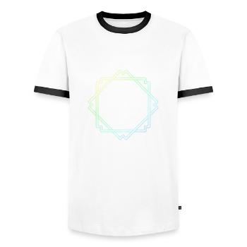 Décoration de cadre carré coloré - T-shirt contrasté Homme - blanc/noir - Devant - AI Model Female 172 light (172cm) & AI Model Male 178 dark (178cm)