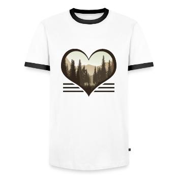 I Love Outdoors - The Great Outdoor Adventure - Men's Ringer Shirt - white/black - Front - AI Model Female 172 light (172cm) & AI Model Male 178 dark (178cm)