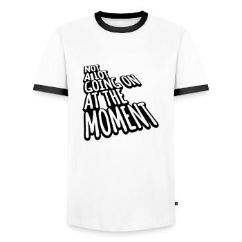 Not much going on - Men's Ringer Shirt - white/black - Front - AI Model Female 172 light (172cm) & AI Model Male 178 dark (178cm)