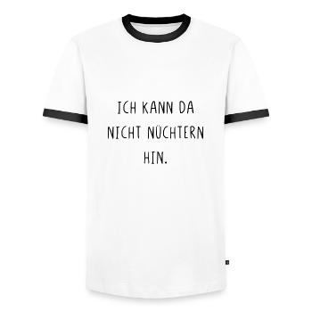 Ich kann da nicht nüchtern hin - Männer Kontrast-T-Shirt - Weiß/Schwarz - Vorne - AI Model Female 172 light (172cm) & AI Model Male 178 dark (178cm)