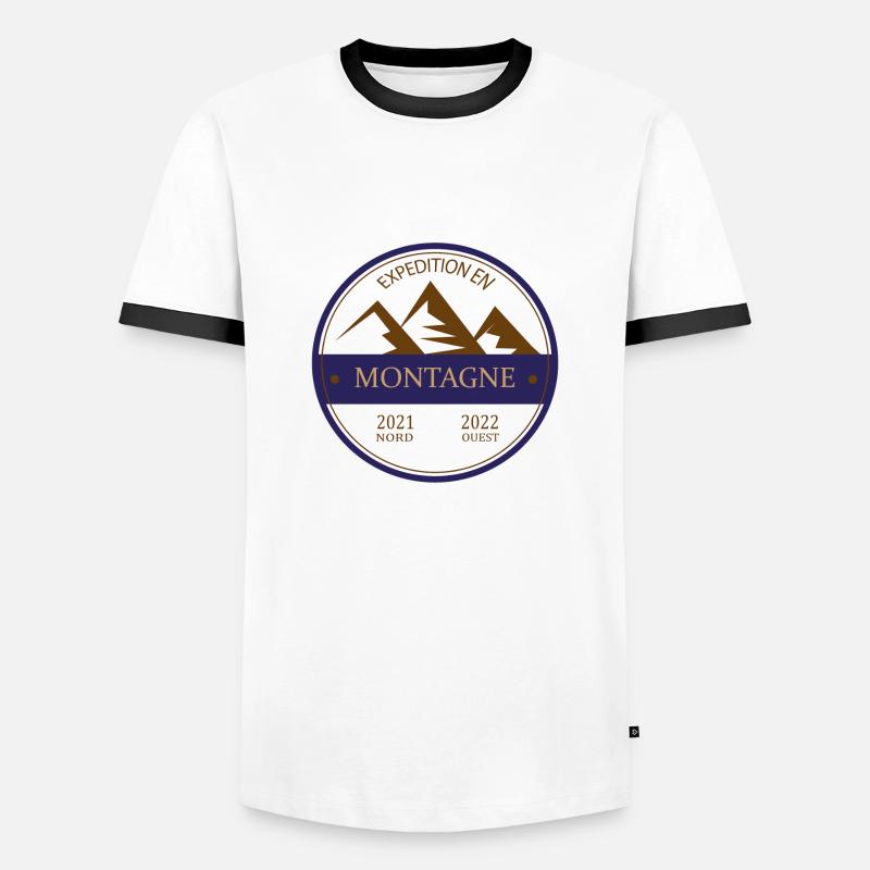 Bergexpedition - Männer Kontrast-T-Shirt - Weiß/Schwarz