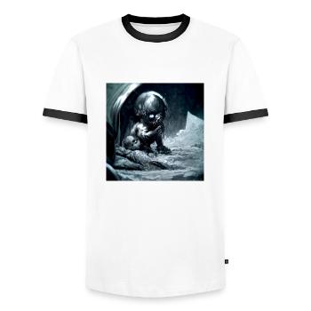 Flippant - T-shirt contrasté Homme - blanc/noir - Devant - AI Model Female 172 light (172cm) & AI Model Male 178 dark (178cm)
