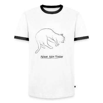 Nope... Not Today - Men's Ringer Shirt - white/black - Front - AI Model Female 172 light (172cm) & AI Model Male 178 dark (178cm)