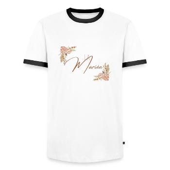 la Mariée evjf t-shirt assorti - T-shirt contrasté Homme - blanc/noir - Devant - AI Model Female 172 light (172cm) & AI Model Male 178 dark (178cm)