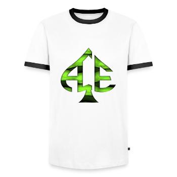 Ace of Spades Casino poker jeux de cartes chance d’argent - T-shirt contrasté Homme - blanc/noir - Devant - AI Model Female 172 light (172cm) & AI Model Male 178 dark (178cm)