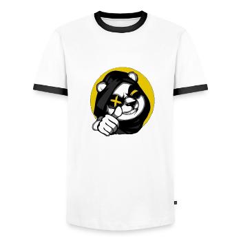 Bear and panda - Men's Ringer Shirt - white/black - Front - AI Model Female 172 light (172cm) & AI Model Male 178 dark (178cm)