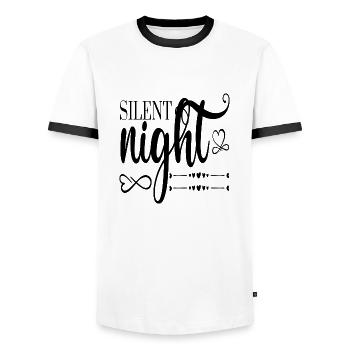 Silent Night Christmas - Men's Ringer Shirt - white/black - Front - AI Model Female 172 light (172cm) & AI Model Male 178 dark (178cm)