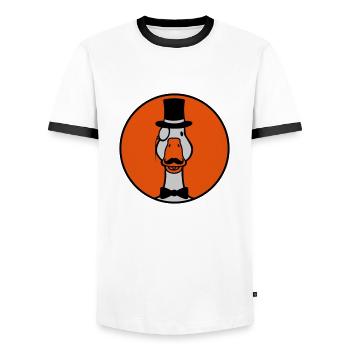 Lunettes Goose Sir Monokel - T-shirt contrasté Homme - blanc/noir - Devant - AI Model Female 172 light (172cm) & AI Model Male 178 dark (178cm)